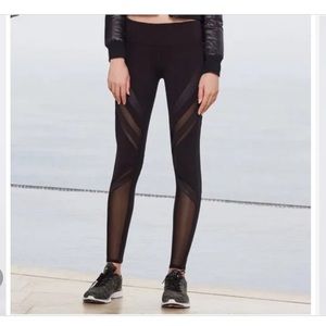 Alo moto leggings sheer panel - black